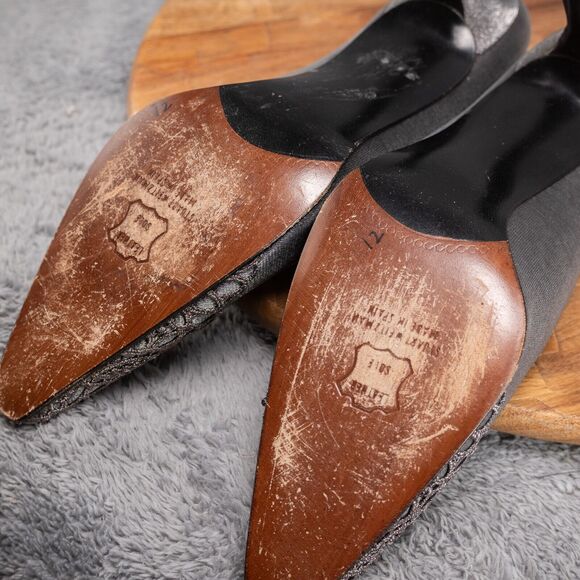 Stuart Weitzman Pewter Jeweled Evening Heel 9.5 B - Picture 9 of 11